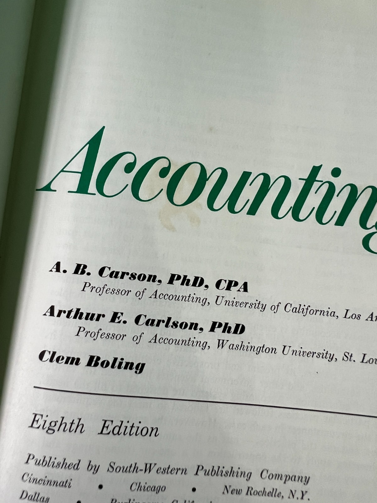 College Accounting Eighth Edition Part 1 Book 1967 Hardcover
