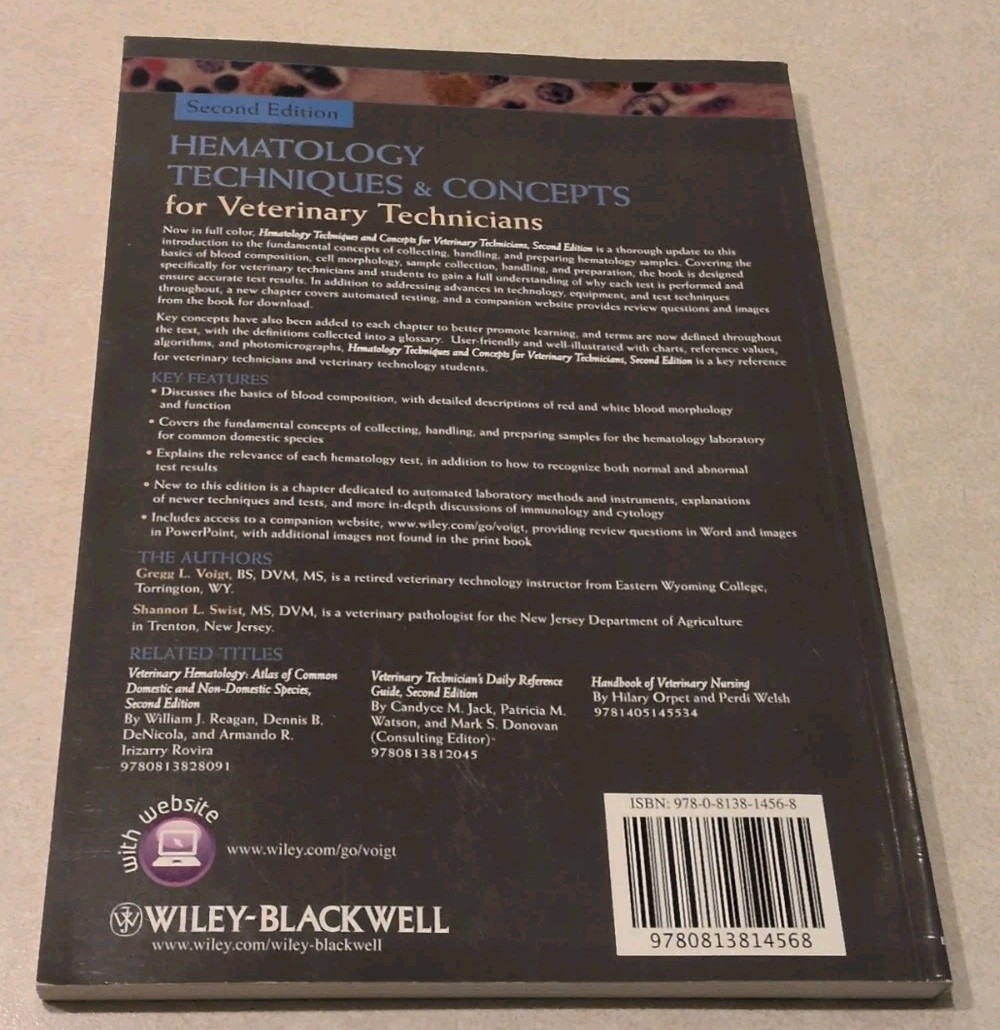 Hematology Techniques & Concepts for Veterinary Technicians Second Edition Book