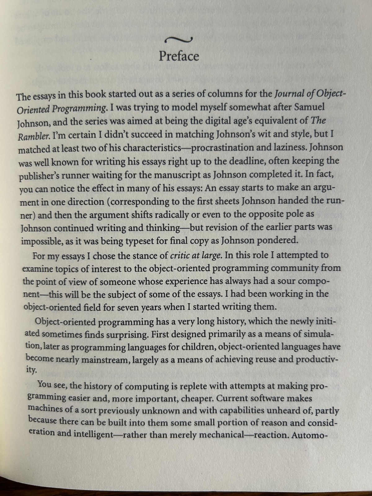 Patterns of Software: Tales from the Software Community 1996 Richard Gabriel
