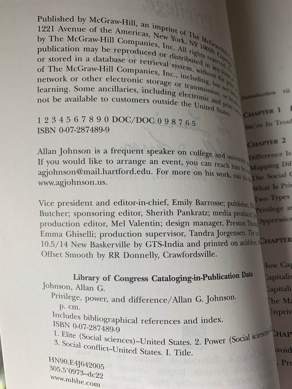Privilege, Power, and Difference by Allan G. Johnson (2005, AUTOGRAPHED