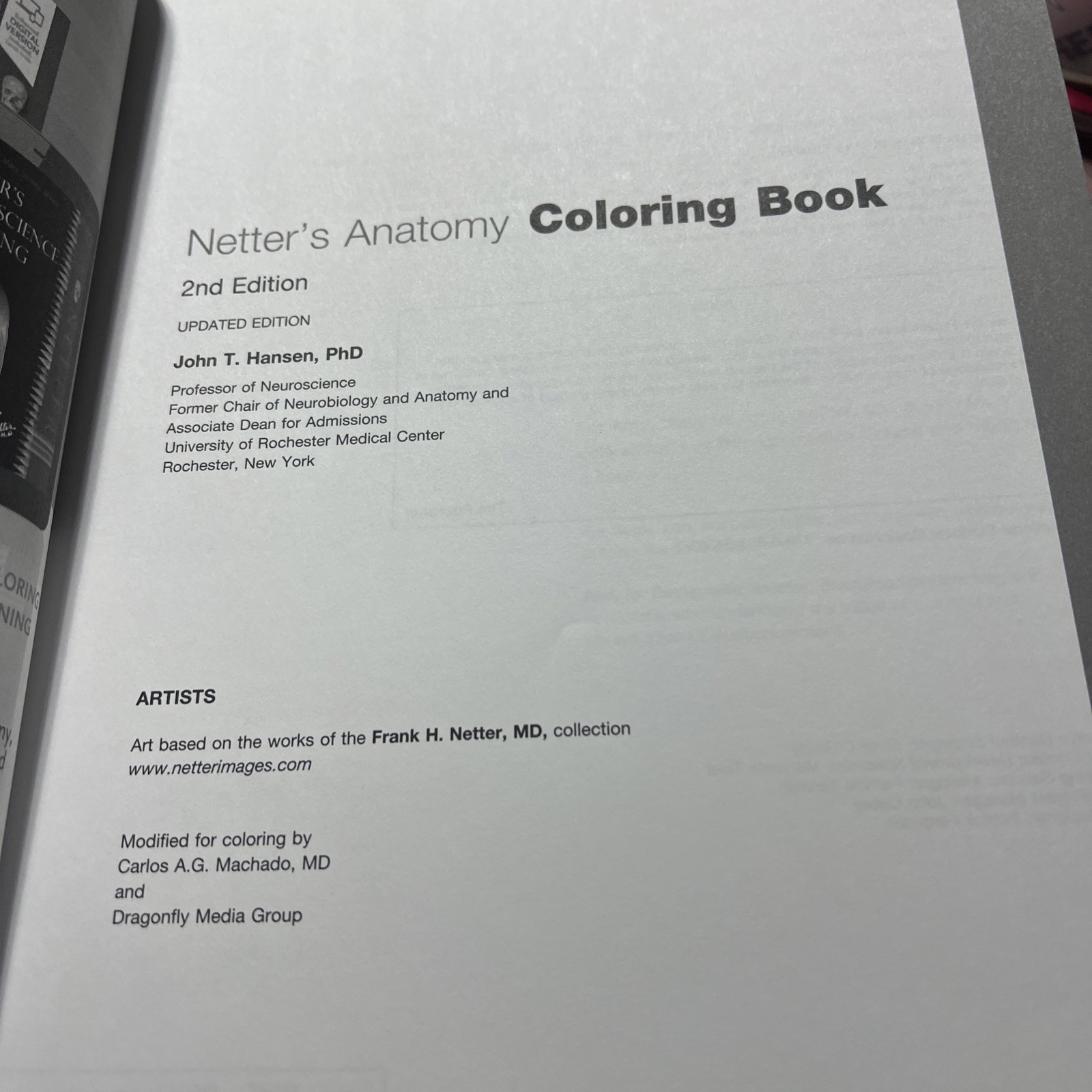 isbn 9780323545037, Netter’s Anatomy Coloring Book, 2nd edition, John T. Hansen