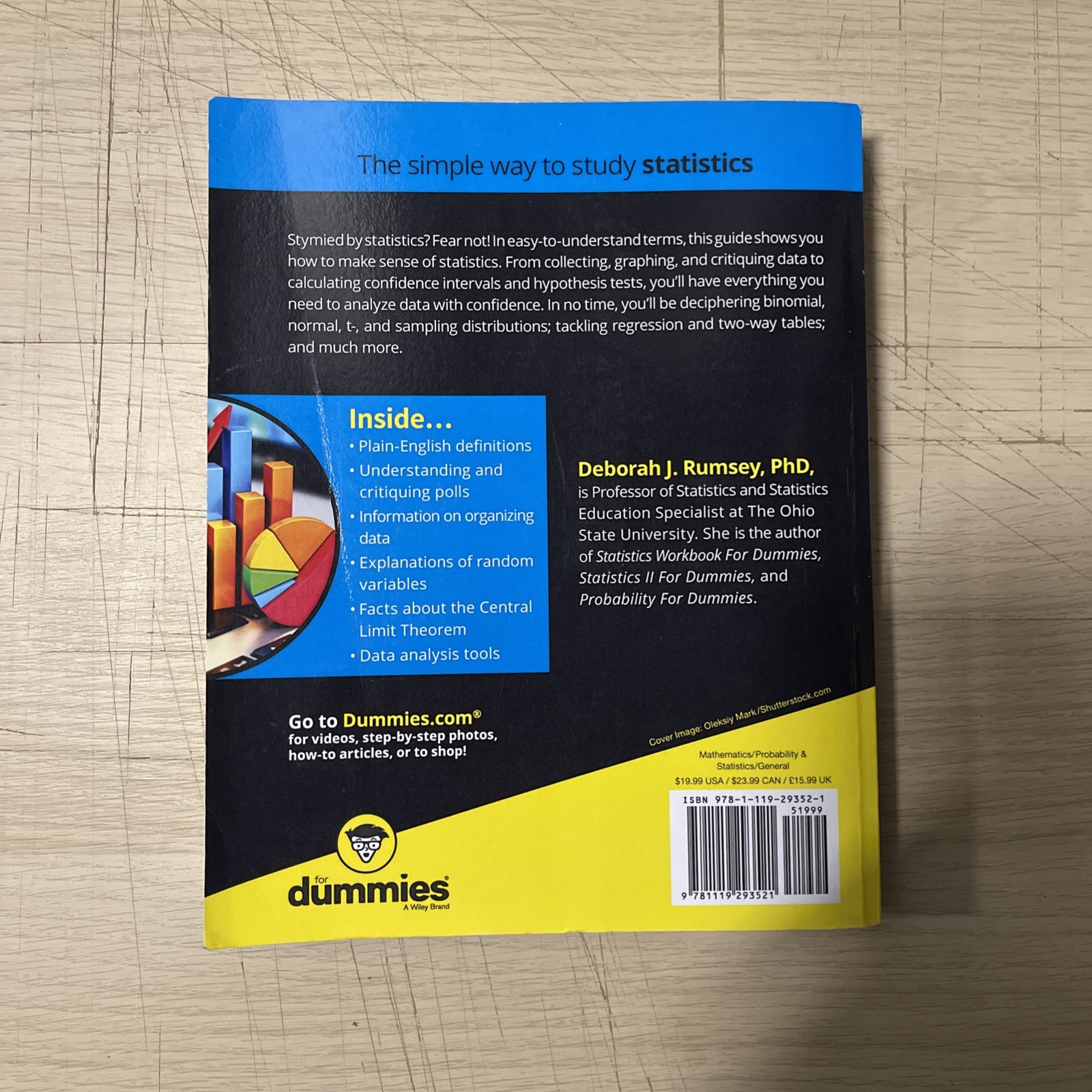Statistics for Dummies by Deborah J. Rumsey (2016, Trade Paperback)