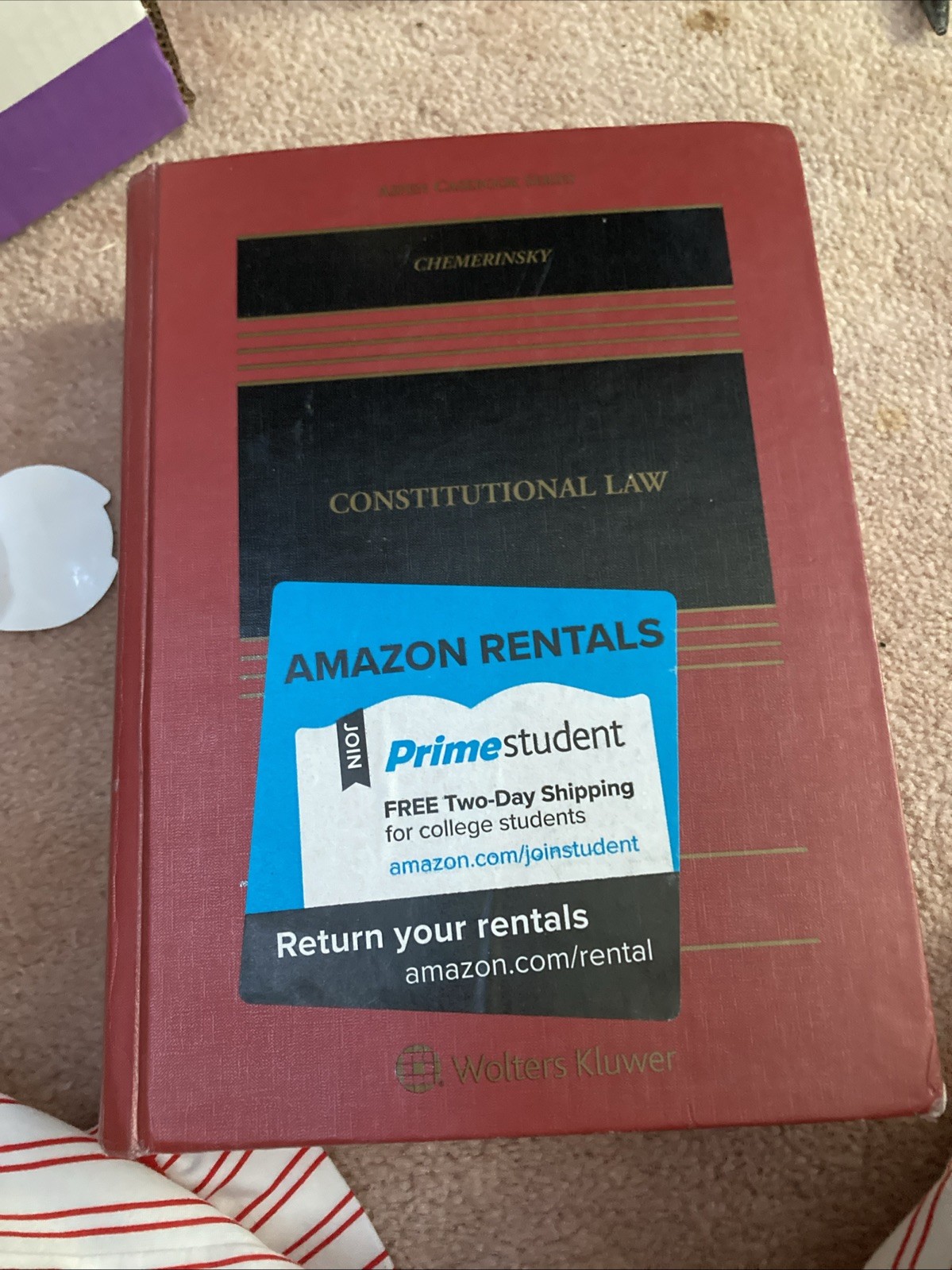 Constitutional Law (Aspen Casebook) – Hardcover by Chemerinsky 6th Ed, 2020