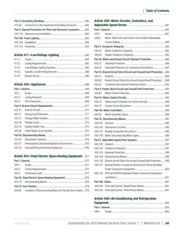 Mike Holt’s 2026 Understanding the NEC, Volume 1 Textbook Articles 90 – 480