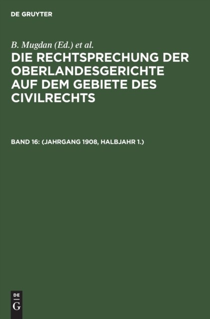 No Contributor – Jahrgang 1908 Halbjahr 1. – New hardback or cased – X555z