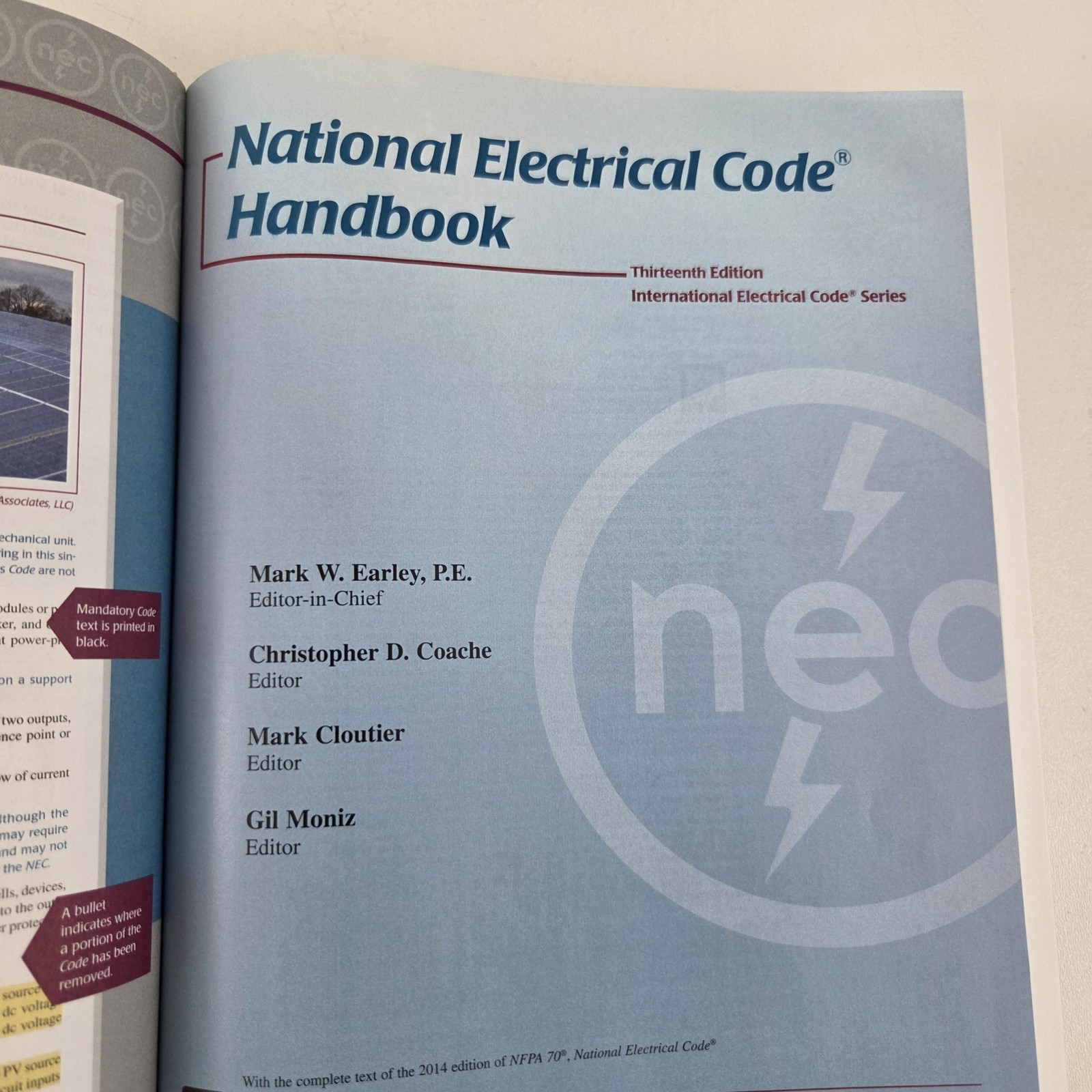 National Electrical Code Handbook NEC NFPA 70 Earley Gray HC 2014 13th
