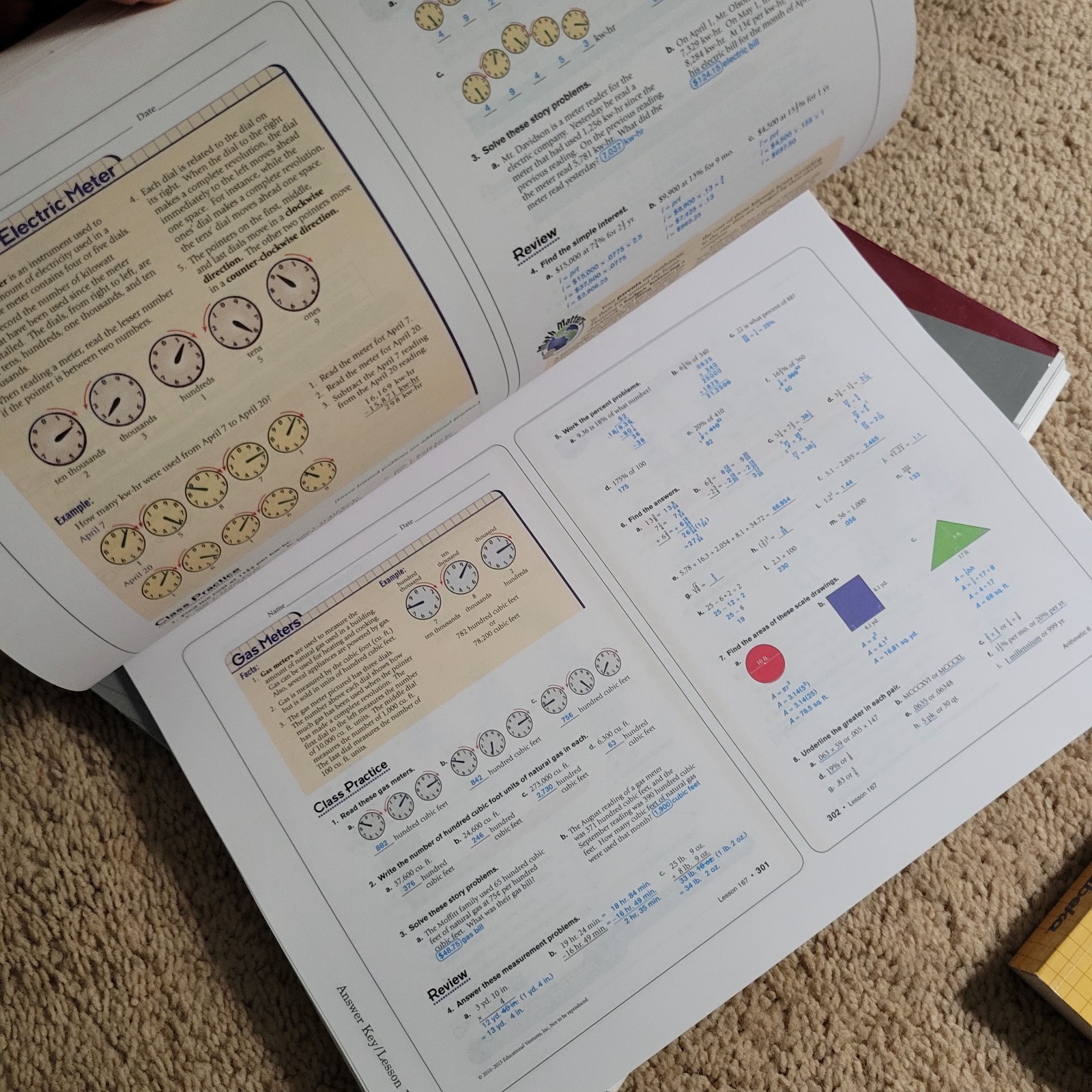 Abeka 6th Grade Math Set, 4th Edition, Teacher Keys and Student Books