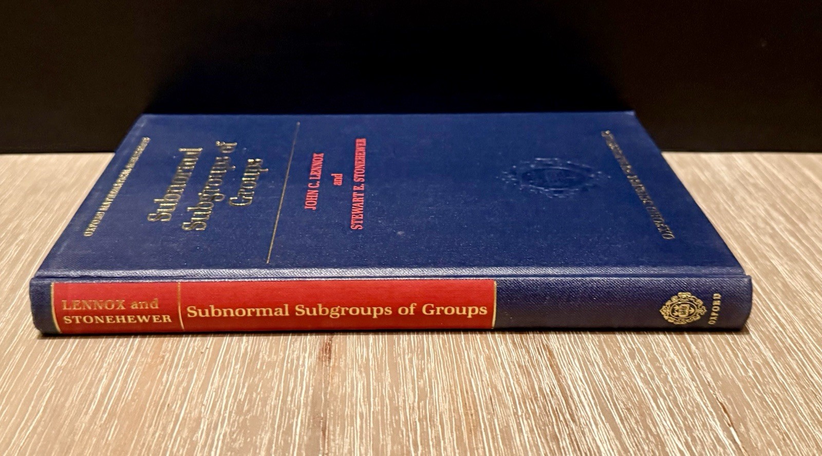 Subnormal Subgroups of Groups by John C. Lennox & Stewart E. Stonehewer 1987 HC
