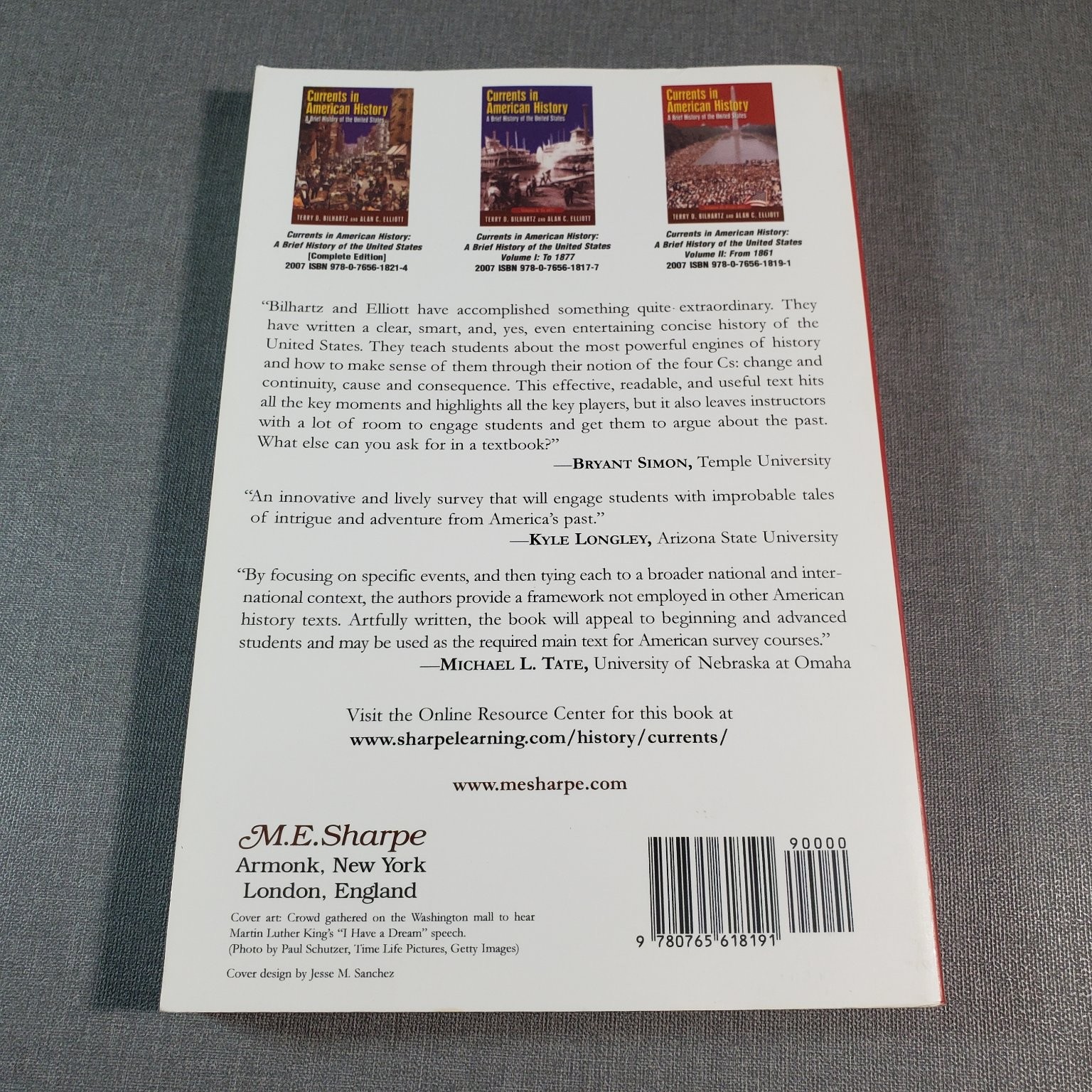 Currents in American History Volume 2 Bilhartz Elliott 2007 US History Textbook