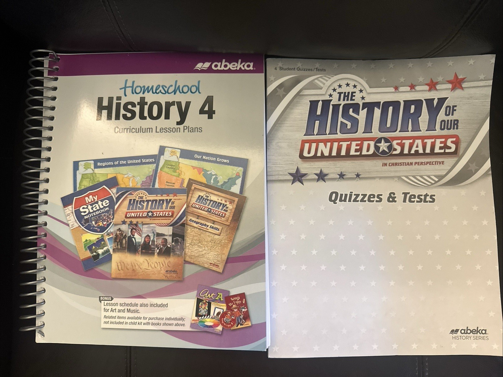 History 4 – Abeka A Beka – 4th Grade – lot of 2 – quizzes/tests curriculum plans