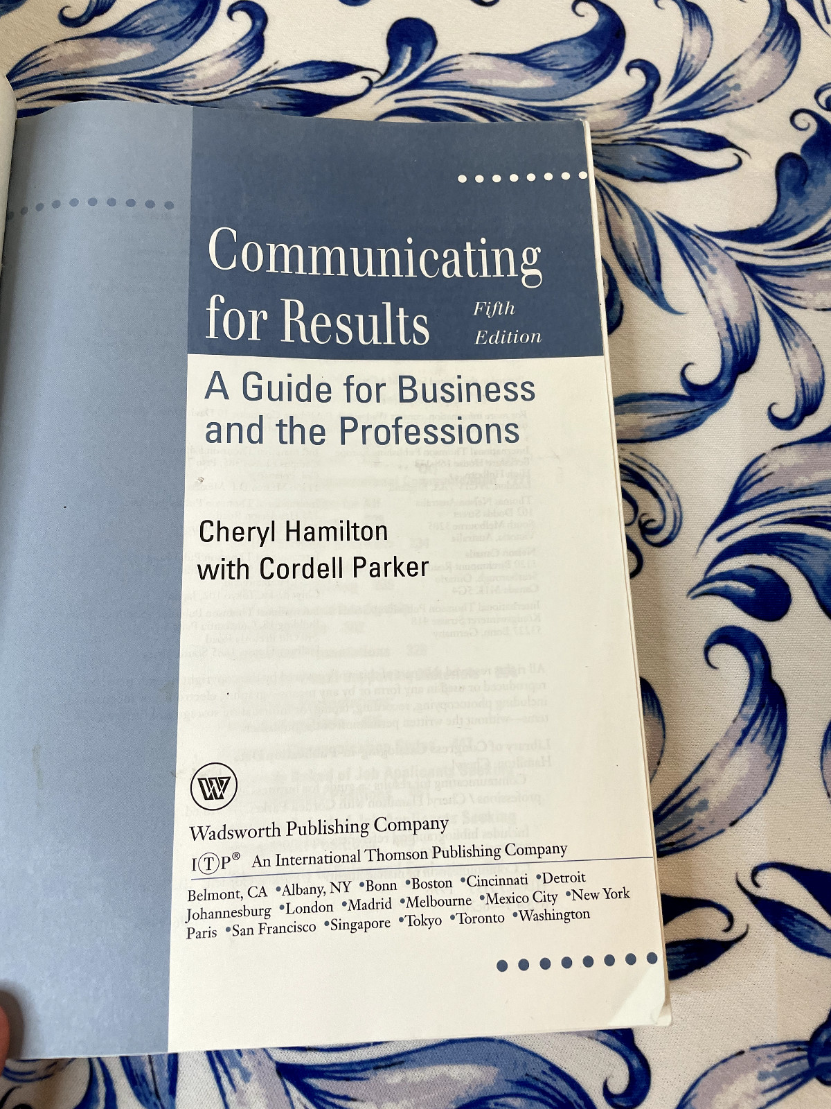 Communicating For Results, Fifth Edition, Cheryl Hamilton, Textbook, Paperback