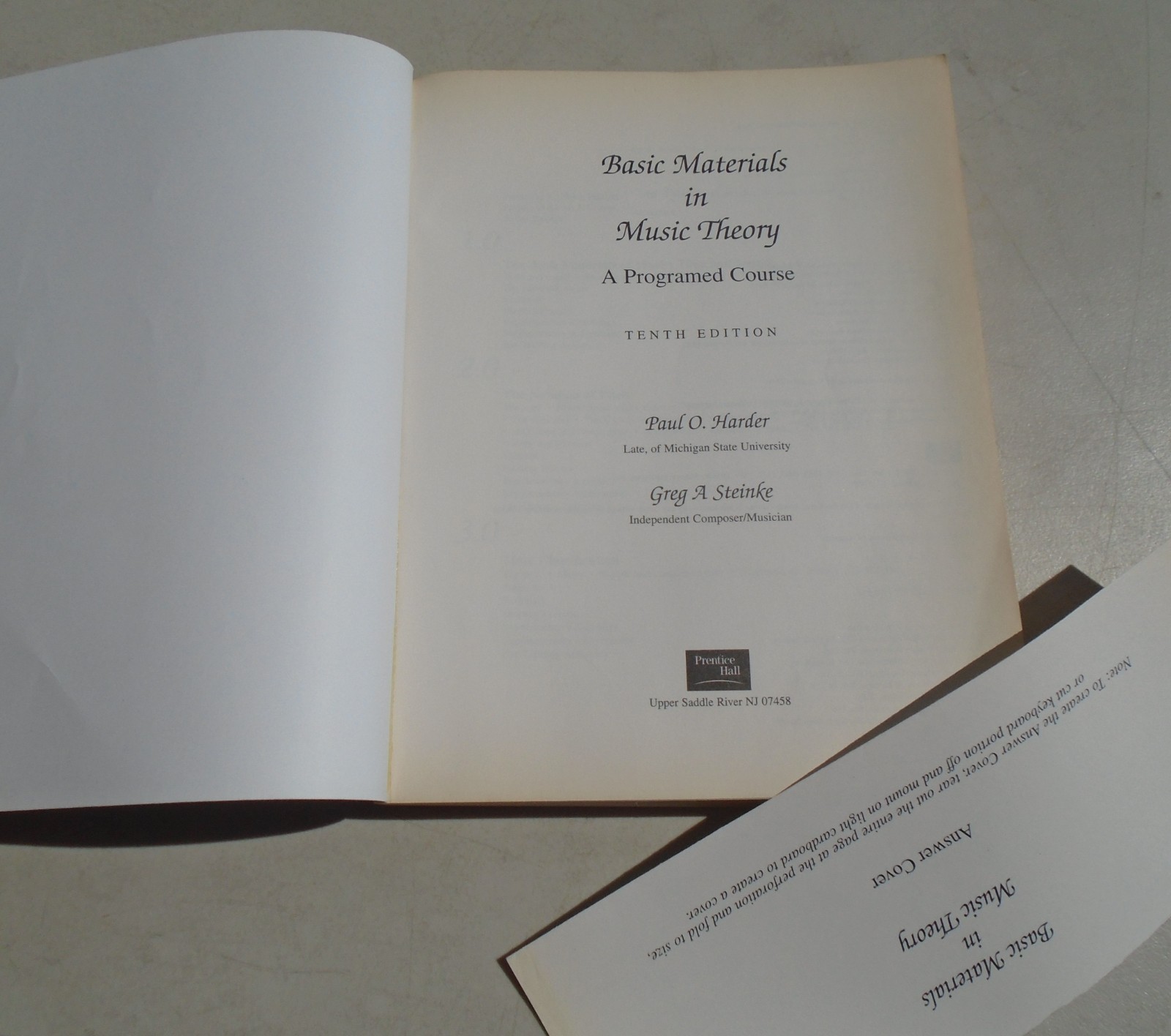 Basic Materials in Music Theory: A Programmed Course 10th Edition