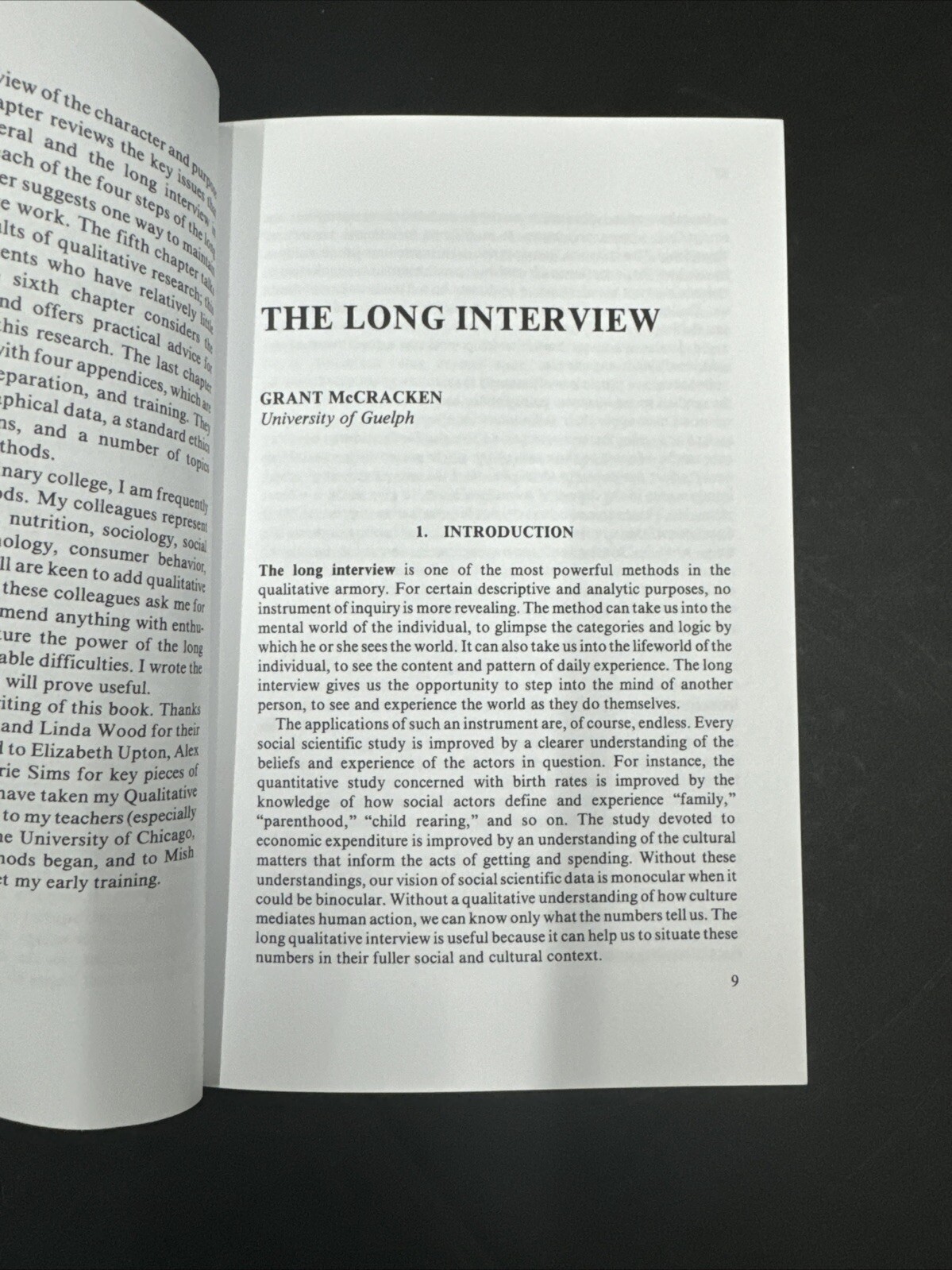 Qualitative Research Methods Long Interview by Grant McCracken (1988 Paperback)