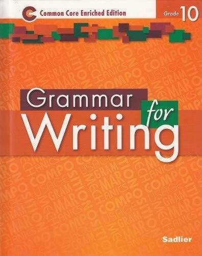 Grammar for Writing – Hardcover By Sadlier – GOOD