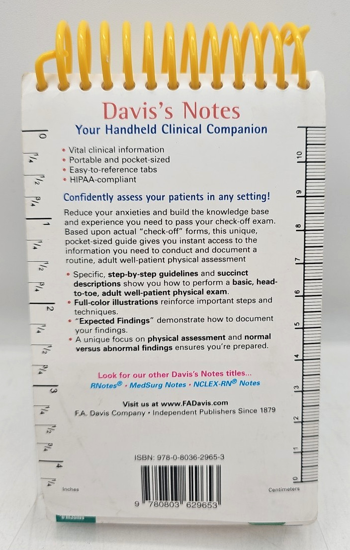 Physical Assessment Check-Off Notes Brenda Walters Holloway Spiralbound