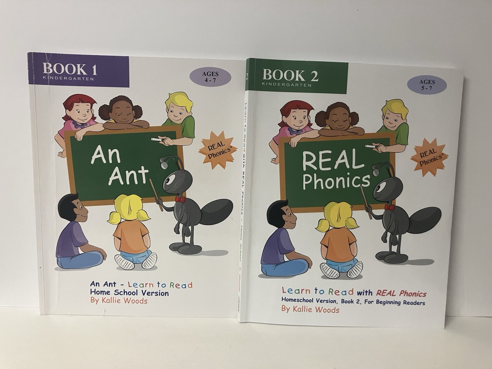 Learn to Read & Real Phonics Home School Version Books 1 & 2 by Kallie Woods