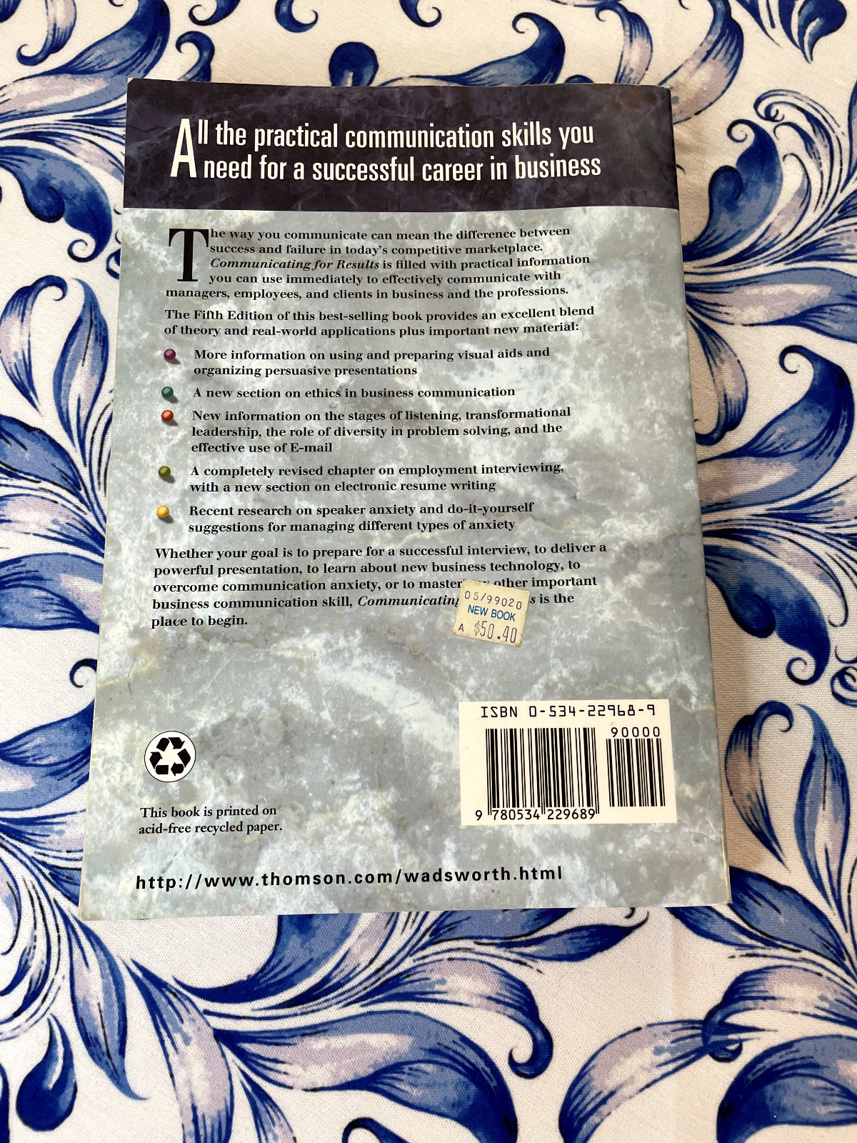 Communicating For Results, Fifth Edition, Cheryl Hamilton, Textbook, Paperback