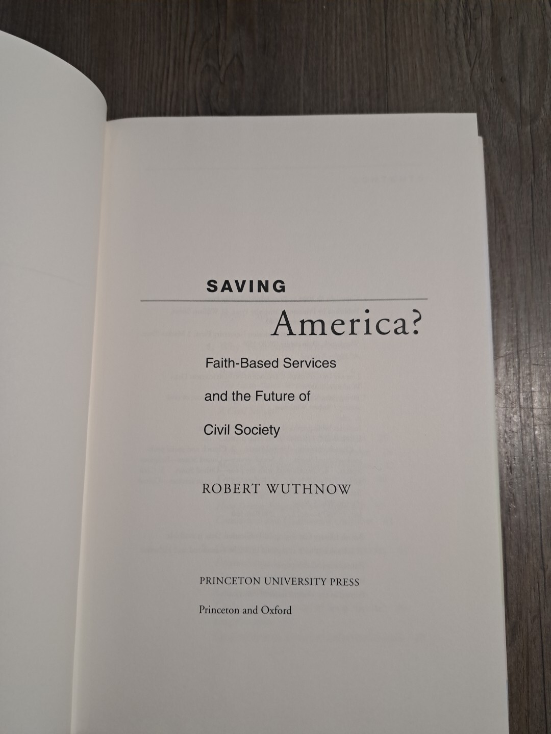 Saving America? : Faith-Based Services and the Future of Civil Society by Robert