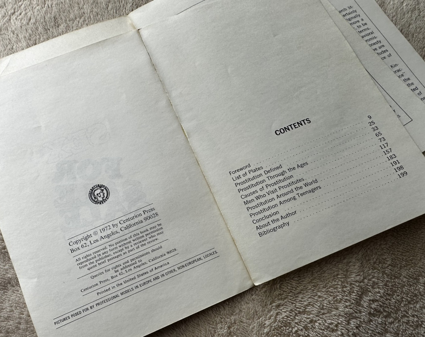 VINTAGE Sex For Sale: Prostitutes of the World 1972 Photo Book