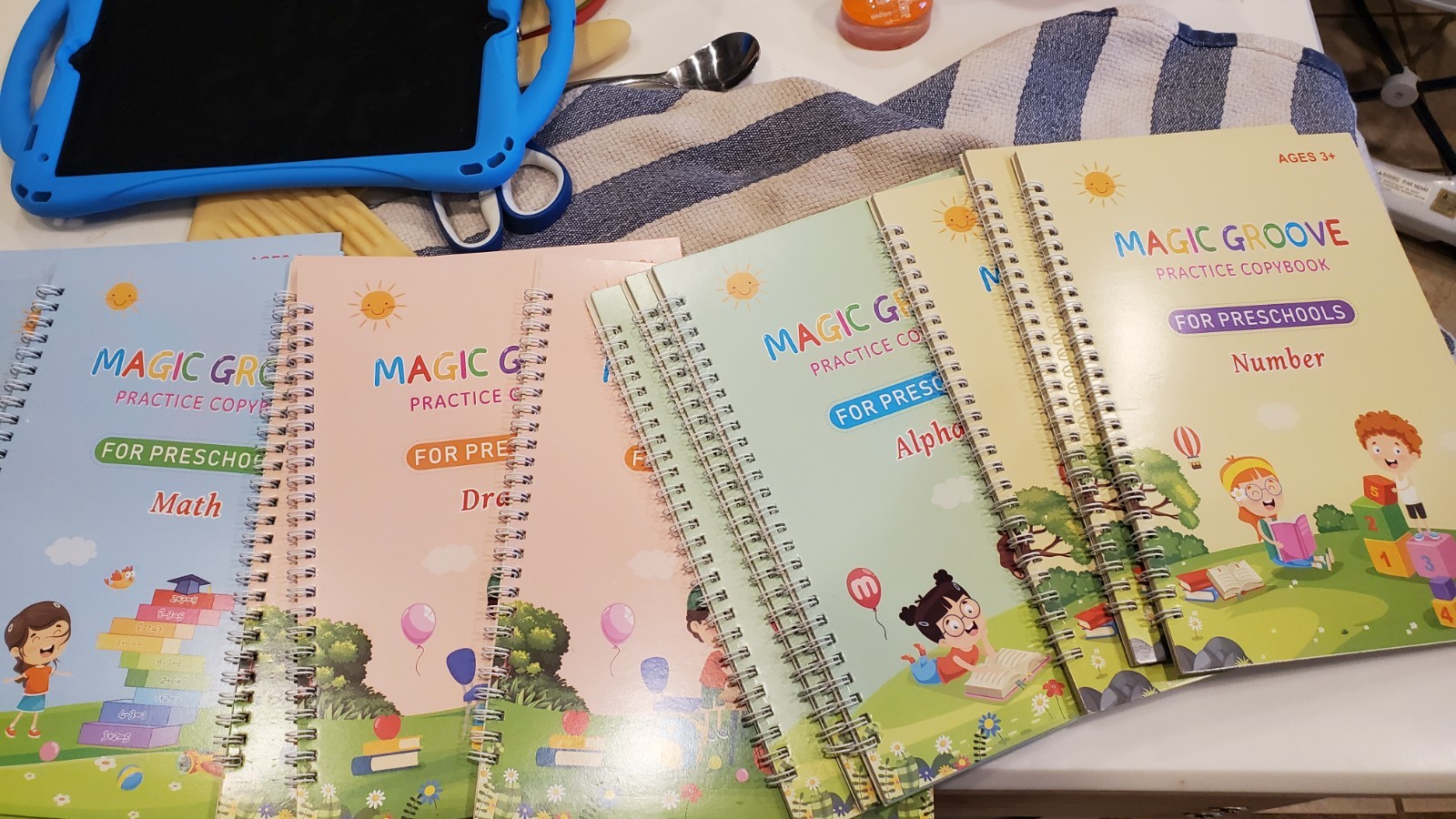 magic groove preschool practice copy math number alphabet drawing 3 of each
