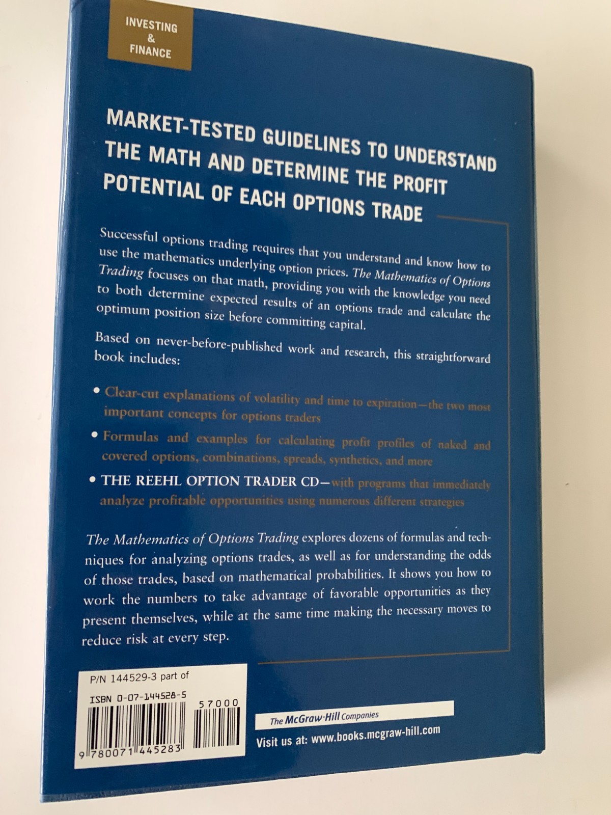 The Mathematics of Options Trading by C.B. Reehl + CD-ROM