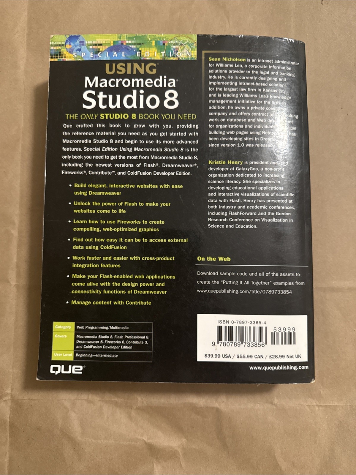 Special Edition Using Ser.: Special Edition Using Macromedia Studio 8 by Sean…