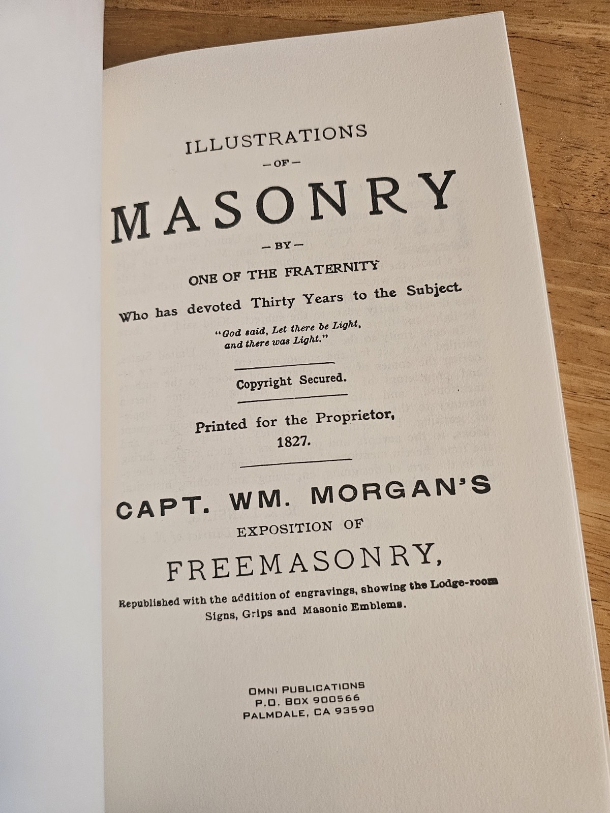 Illustrations Of Masonry By One of the Fraternity Captain WM Morgans Exposition