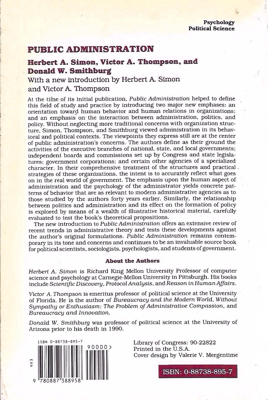 Public Administration by Ivan P. Pavlov and Herbert A. Simon – 1991