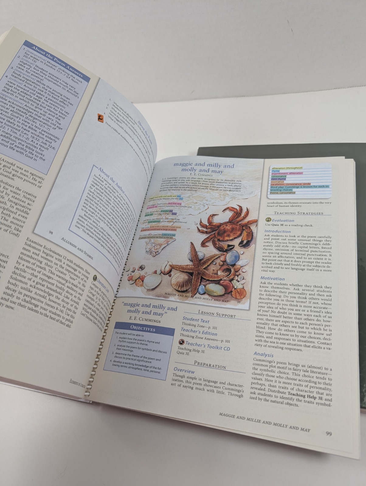 BJU Press Elements of Literature Teachers Edition A&B Tests Key Student Textbook