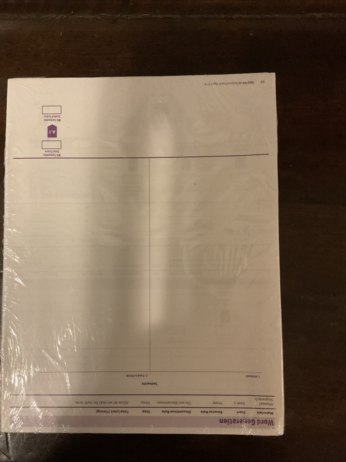 NEPSY-II Record Form Ages 3-4 Preschool Testing New In Package 25