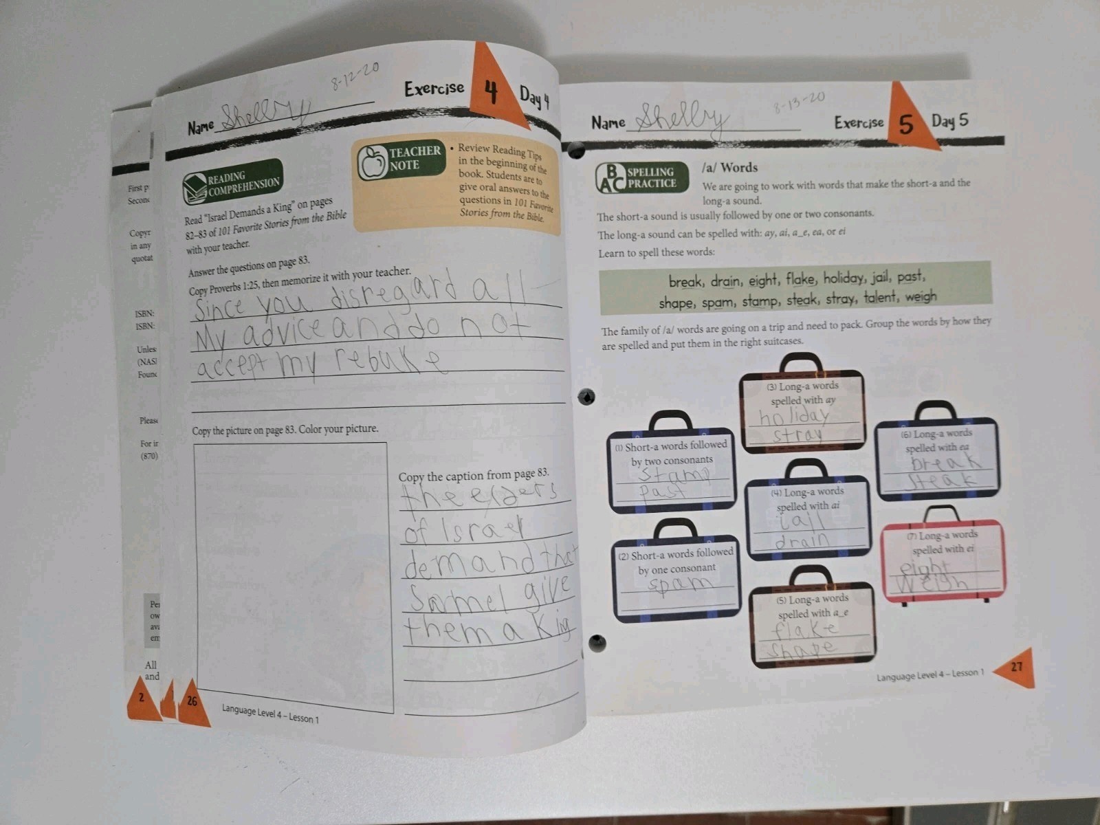 Masterbooks Language Lessons for Living Education Level 4 Homeschool *1/2 USED