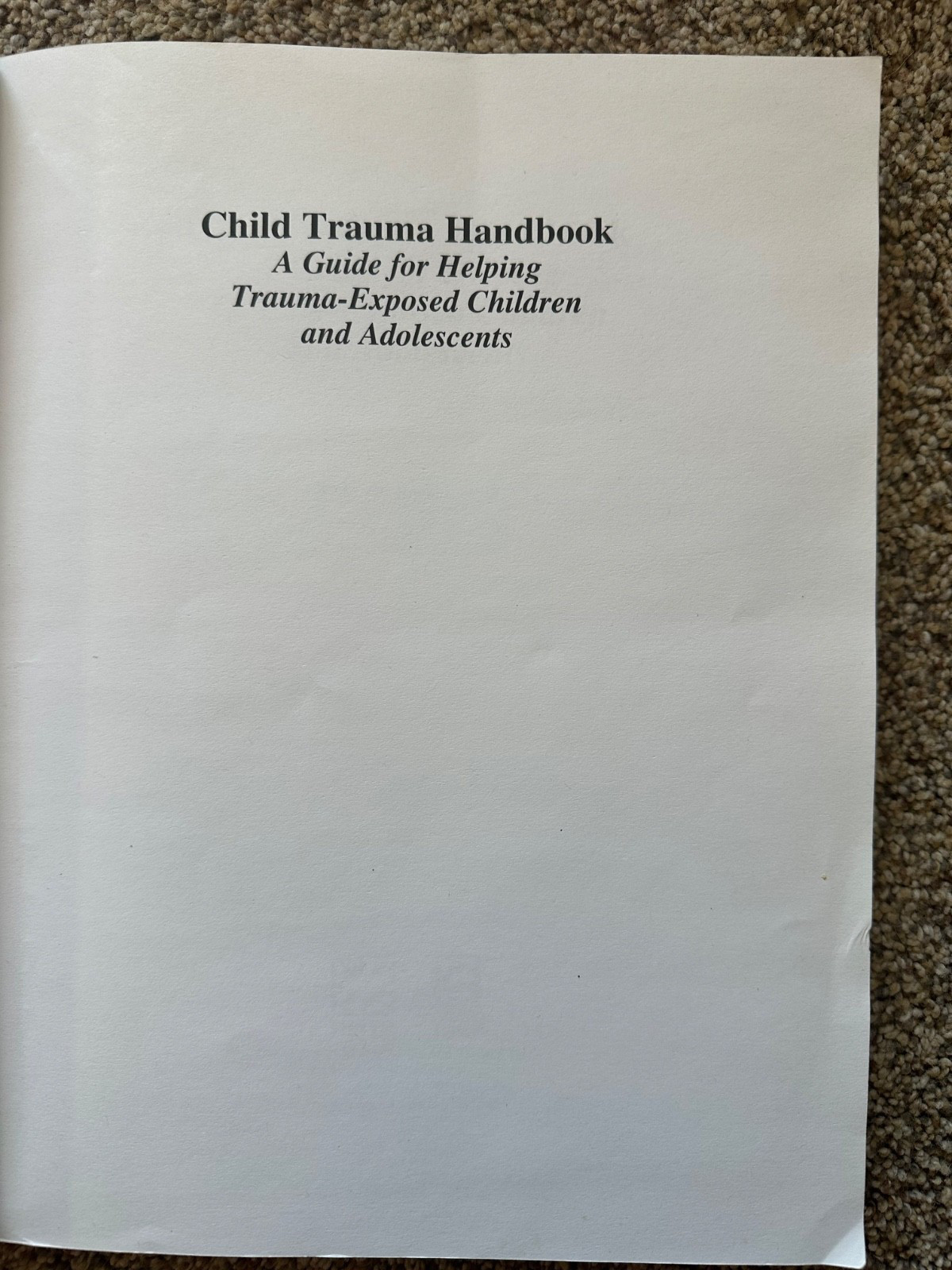 Child Trauma Handbook : A Guide for Helping Trauma-Exposed Children and…