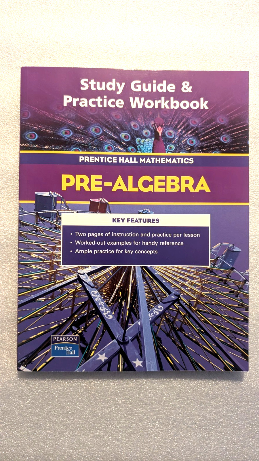 PRE-ALGEBRA MATHEMATICS STUDY GUIDE & PRACTICE WORKBOOK BRAND NEW FREE SHIP
