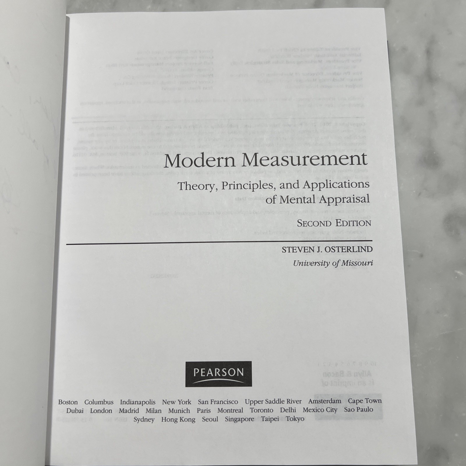 Modern Measurement: Theory, Principles, and Applications of Mental Appraisal…