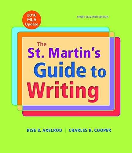 The St. Martin’s Guide to – Paperback, by Axelrod Rise B.; – Acceptable n