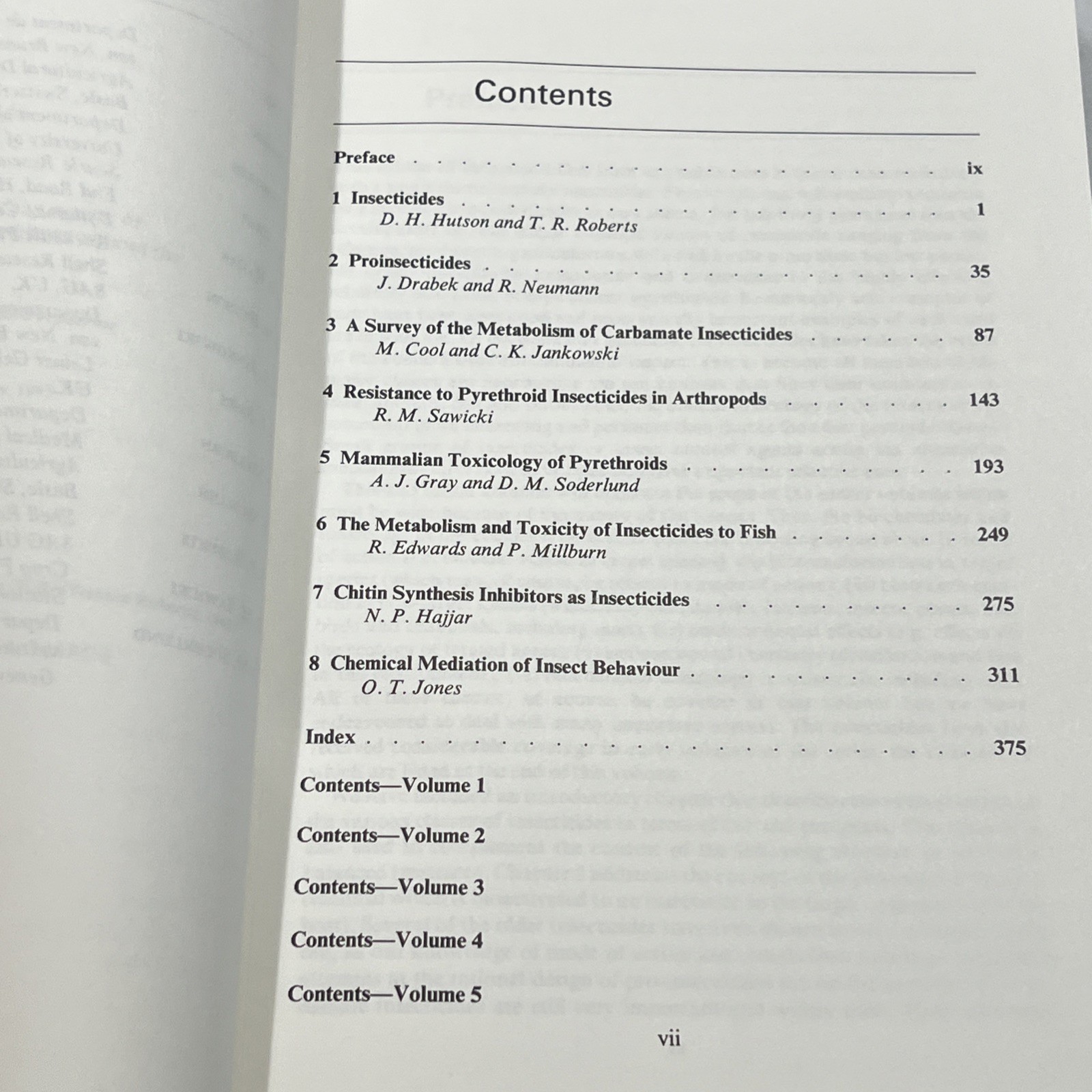 Inspecticides Volume 5 Progress in Pecticide Biochemistry & Toxicology Hutson
