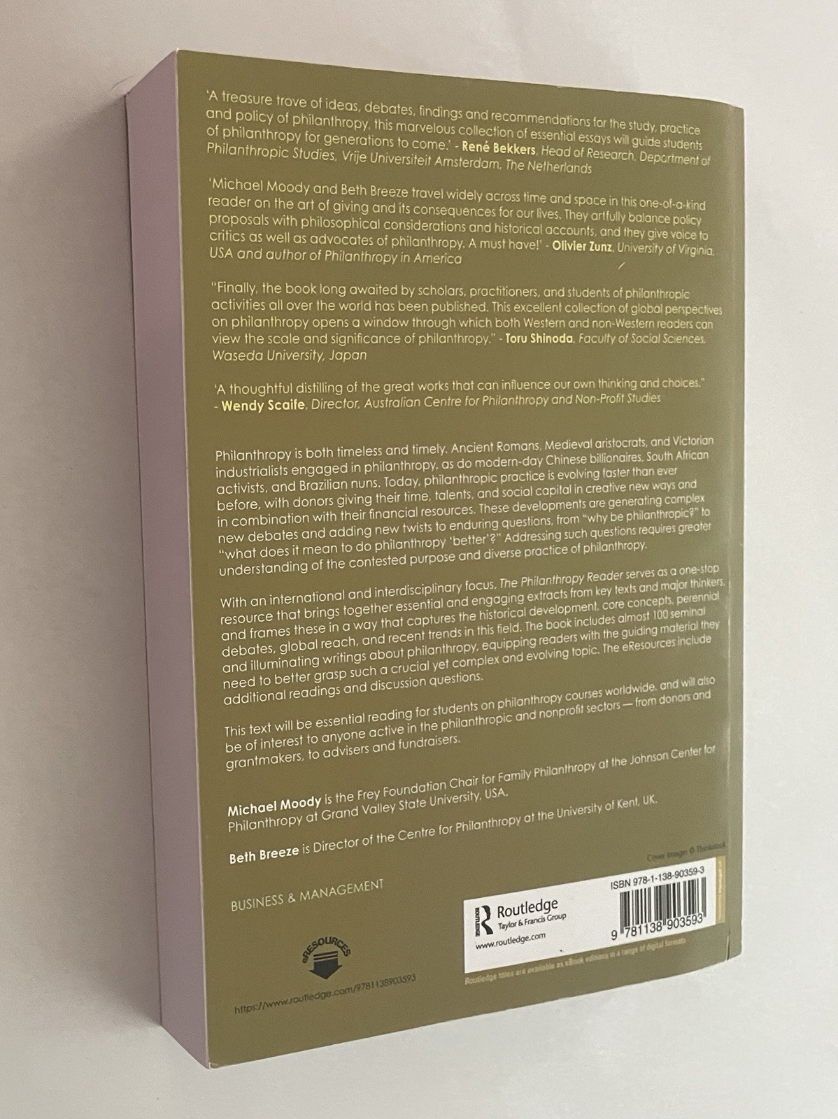 The Philanthropy Reader by Michael Moody SIGNED FIRST EDITION Very Good