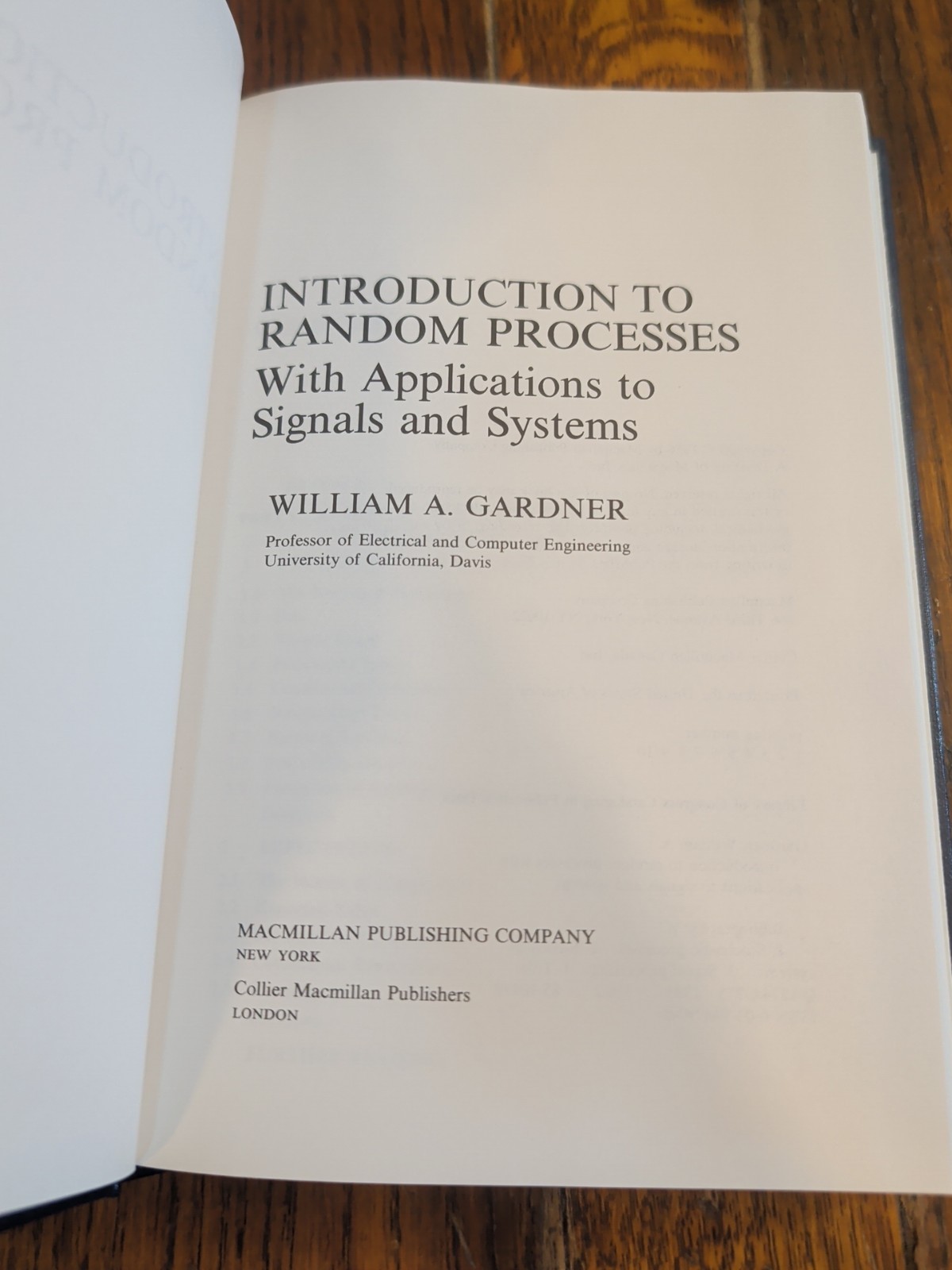 INTRODUCTION TO RANDOM PROCESSES By William A. Gardner – Hardcover