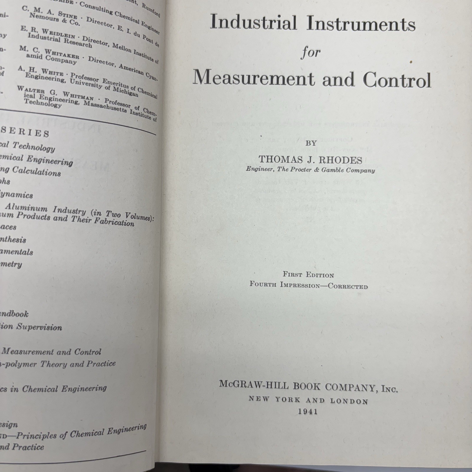 McGraw Hill Chemical Engineering Series Lot Of 4 Hardcover Various Titles Vtg