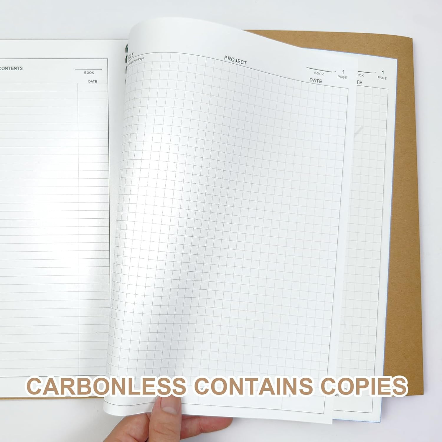 Carbonless Lab Notebook (Scientific Grid Format), 8.5” X 11”, 50 Sets of Pages