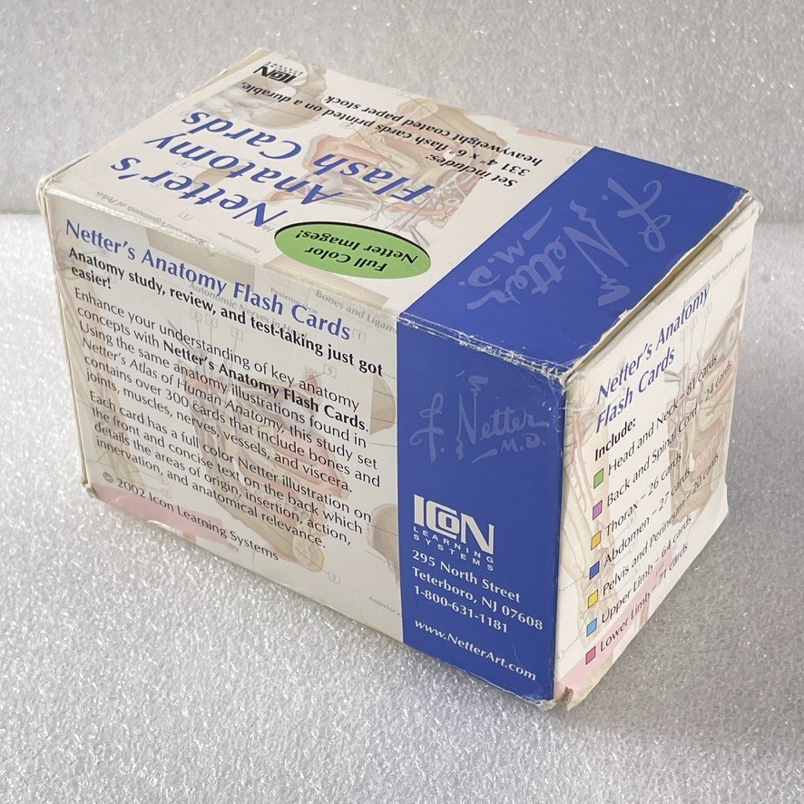 Netter’s Anatomy Flash Cards by John T. Hansen – Complete 331 Card Set – Medical