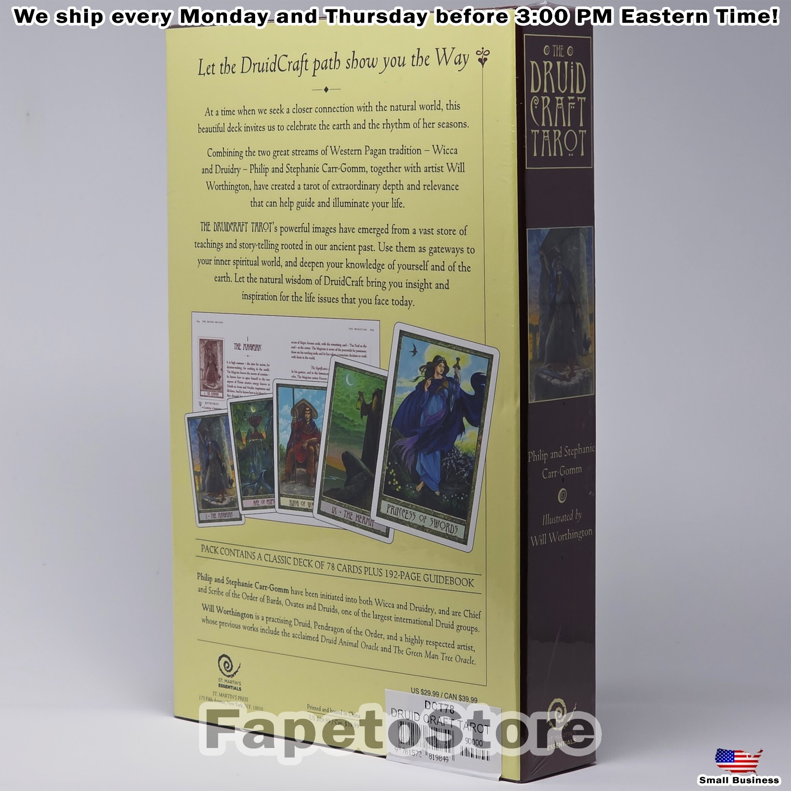 The Druid Craft Tarot Deck by Philip Carr-Gomm, Plus 192 pages Guide Book
