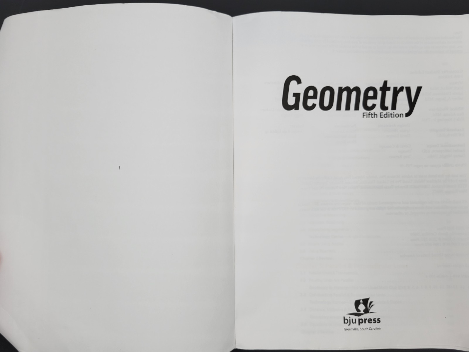 BJU Press Geometry Student Textbook 5th Edition 537209-002-01 PB 2025 Used-Good