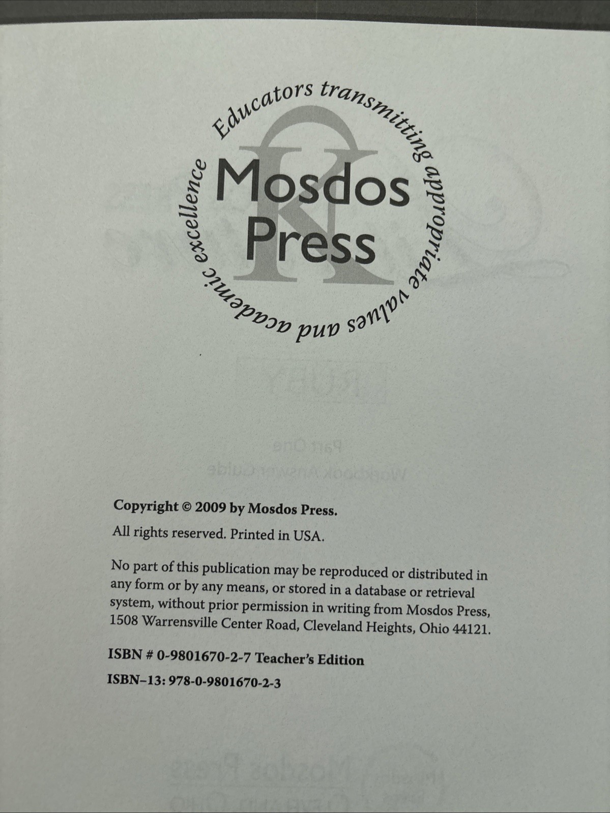 Lot 3 Mosdos Press Literature Ruby Student + Teacher’s Edition Part 1-2 Set VG