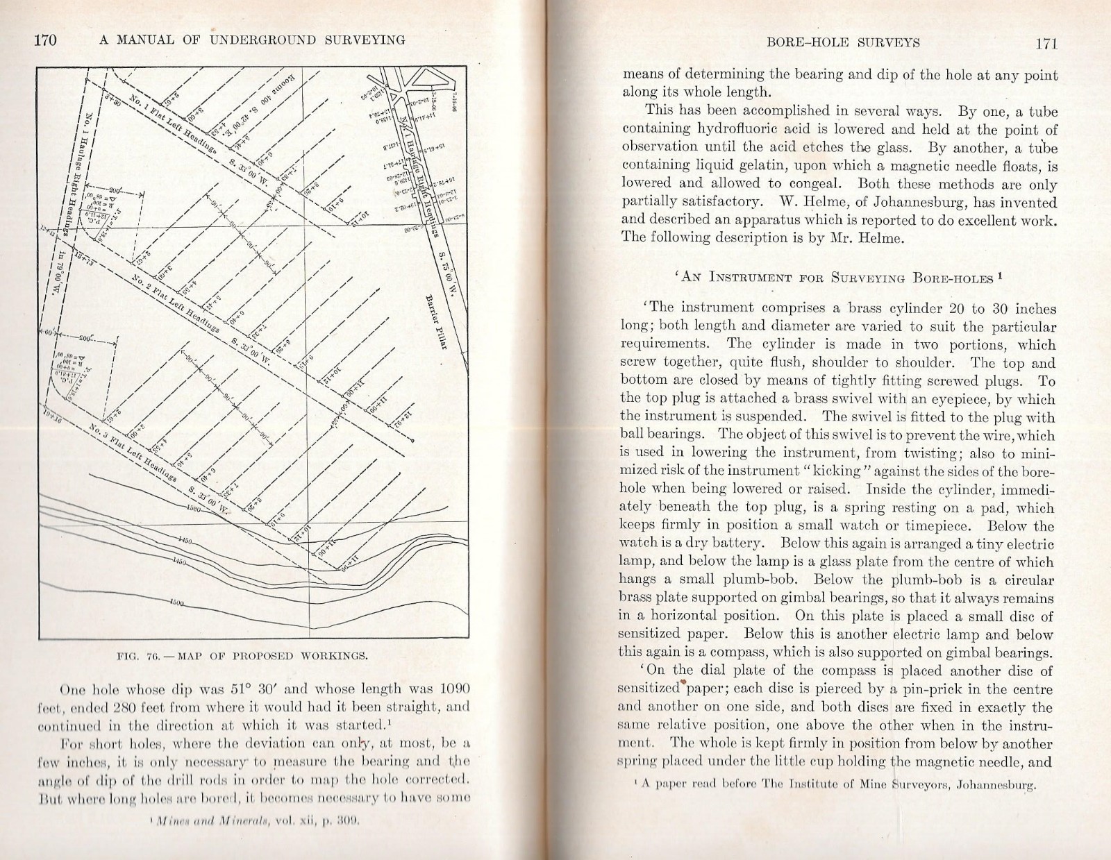 “MANUAL OF UNDERGROUND SURVEYING” by L. W. Trumbull – 1910