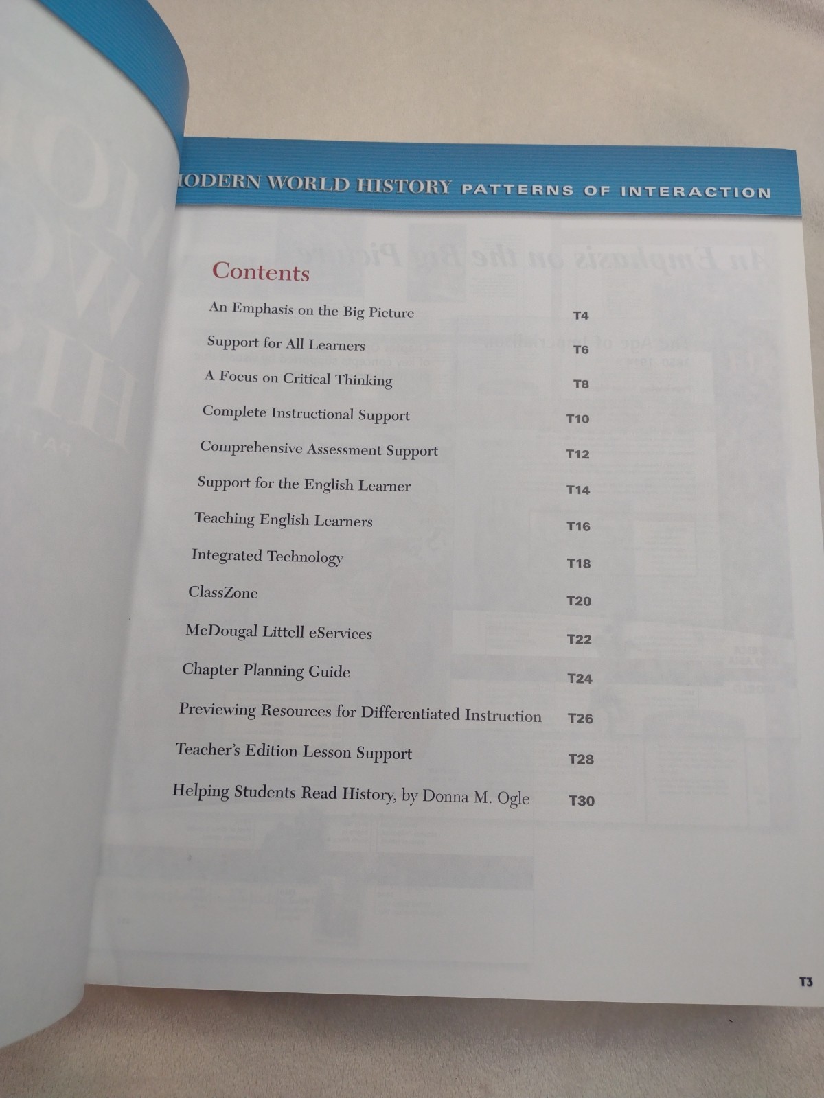 McDougal Littell Modern World History Patterns of Interaction Teacher’s Edition