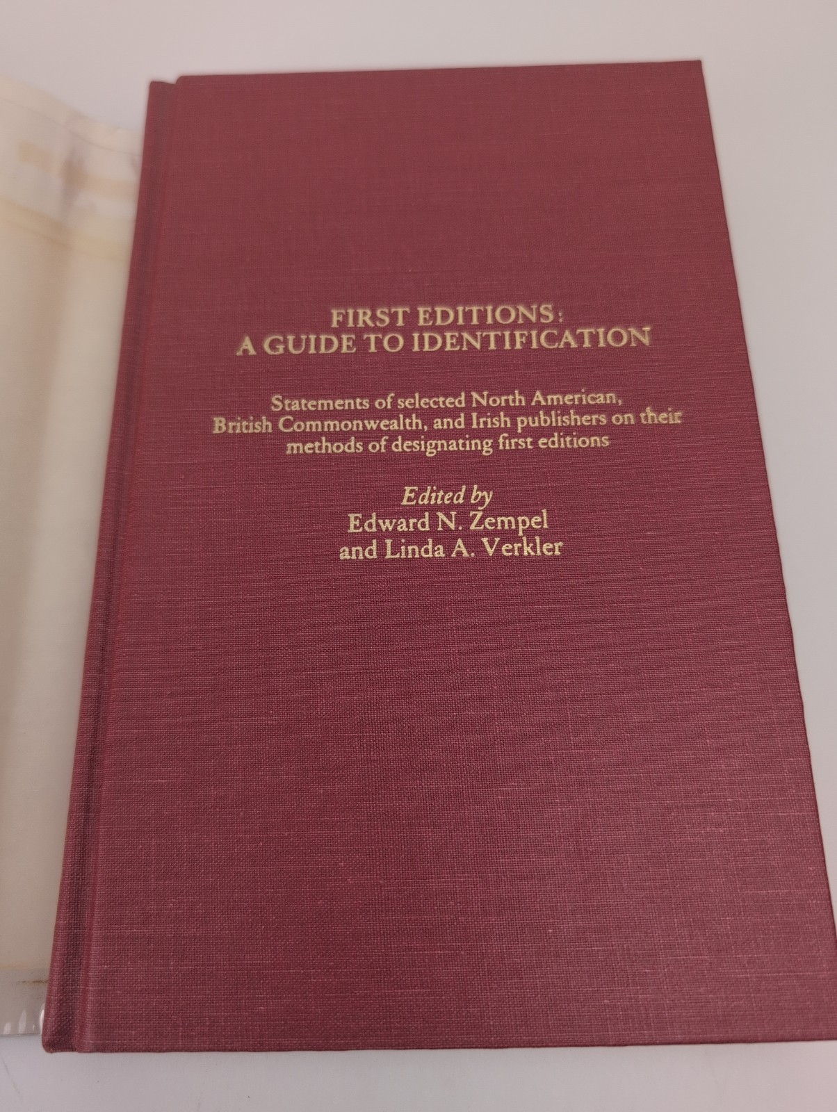 First Editions, A Guide to Identification, 1985 HC/DJ, Second Printing