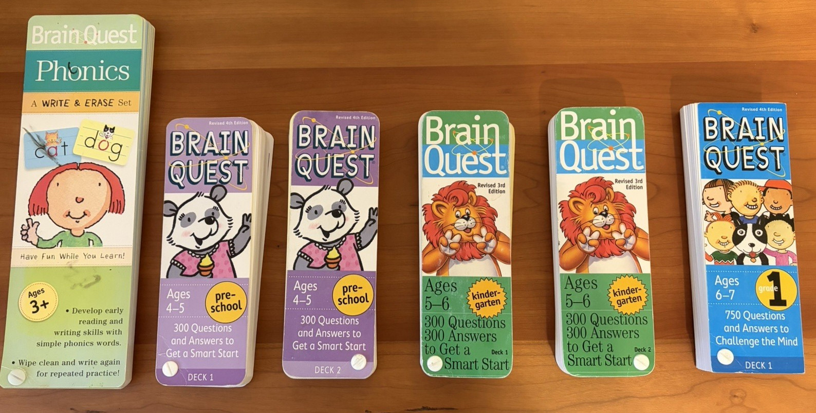 Brain Quest, 6pcs, Phonics/Preschool/Kindergarten/1st Gr (Kids 3 to 7 years old)