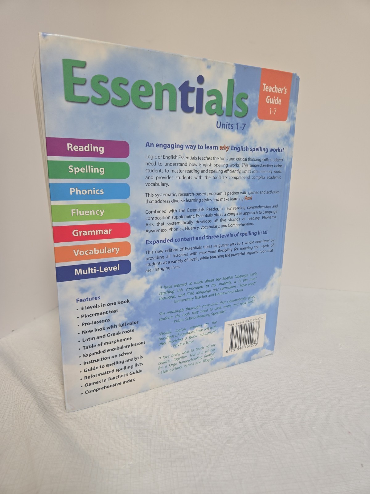 Essentials Teacher’s Guide Logic Of English Units 1-7 Reading Spelling 3rd Ed.