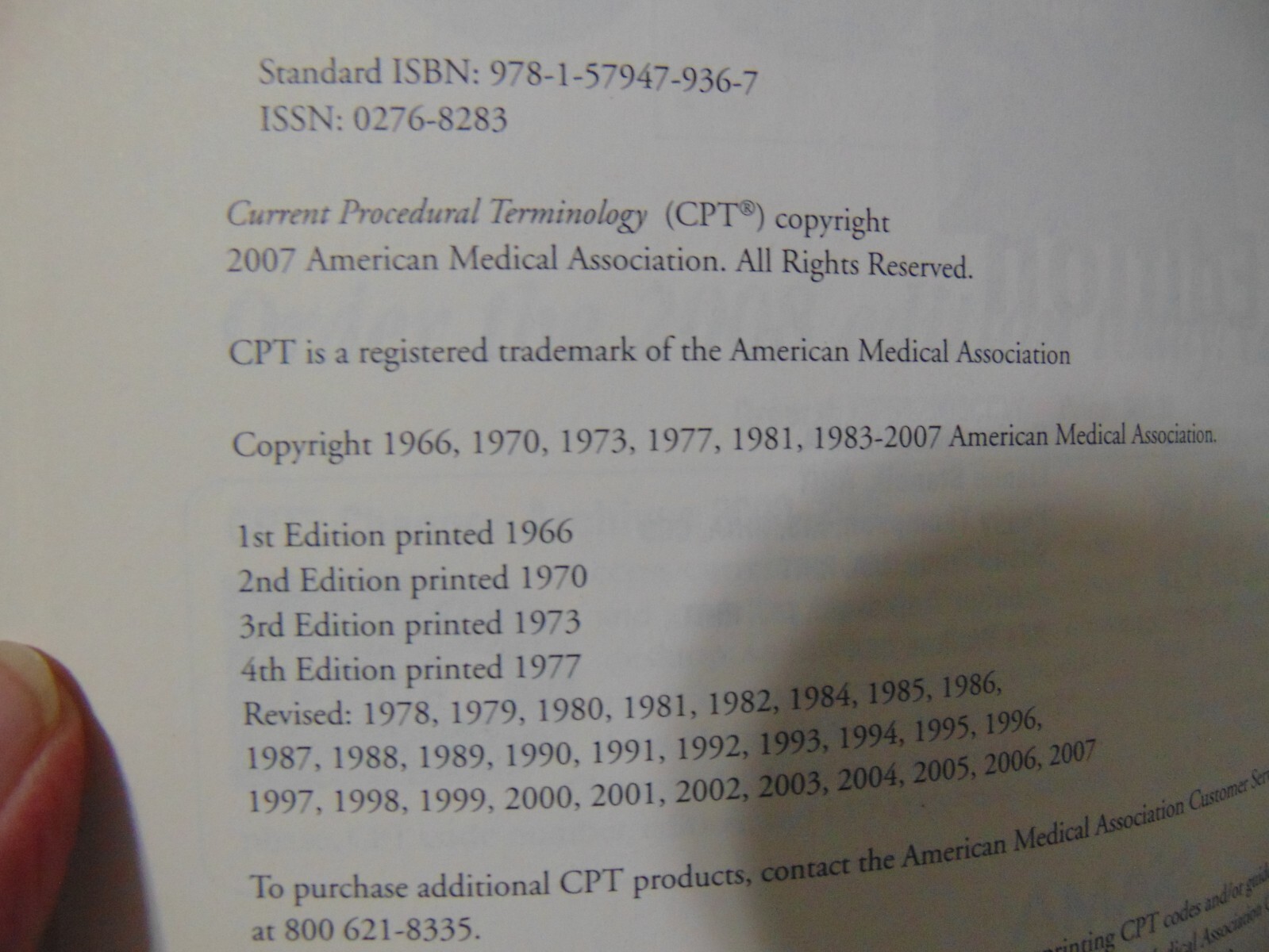 CPT 2008 Standard Edition: Current Procedural Terminology